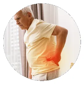Man holding his lower back